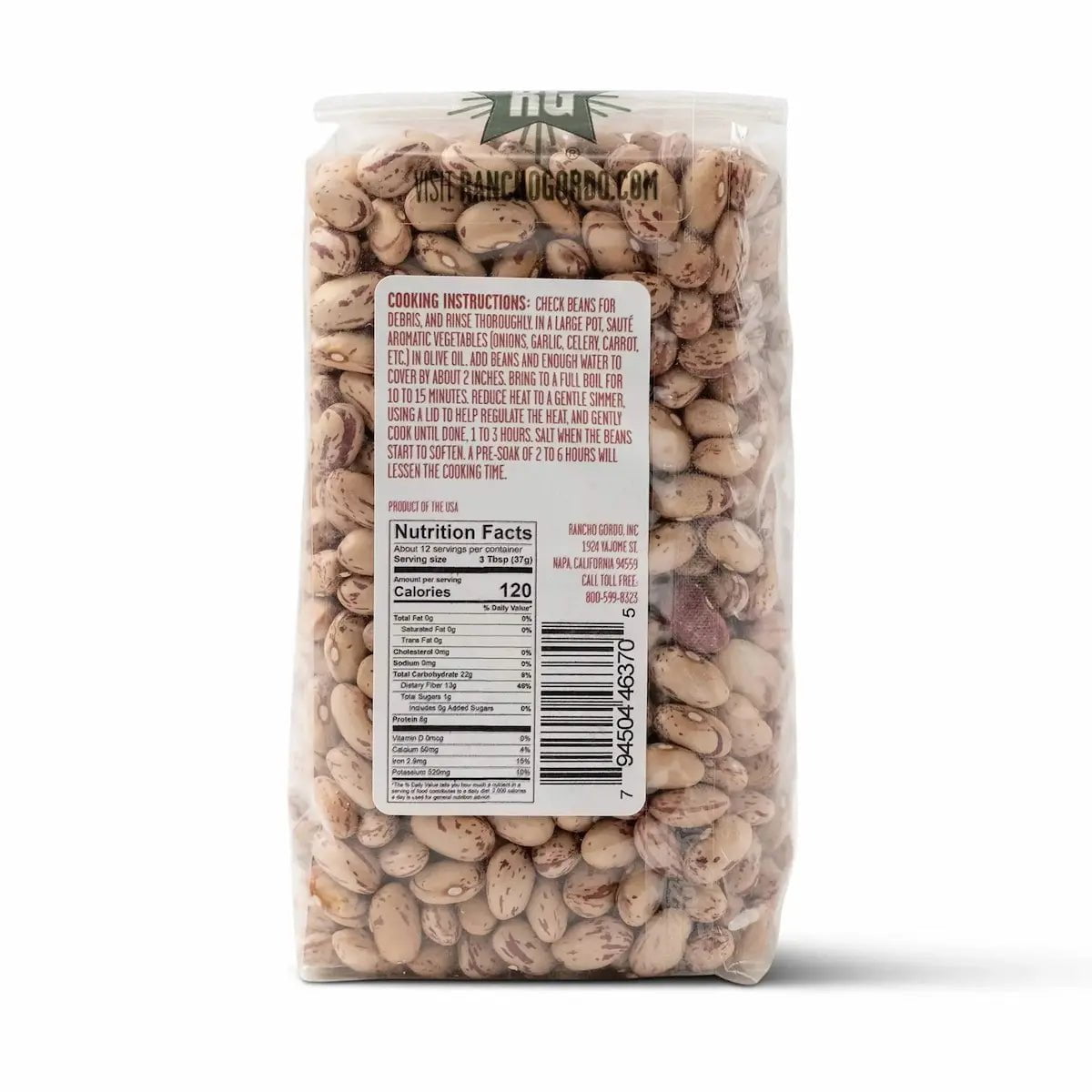 Rancho Gordo Cranberry Beans Beans 12044278