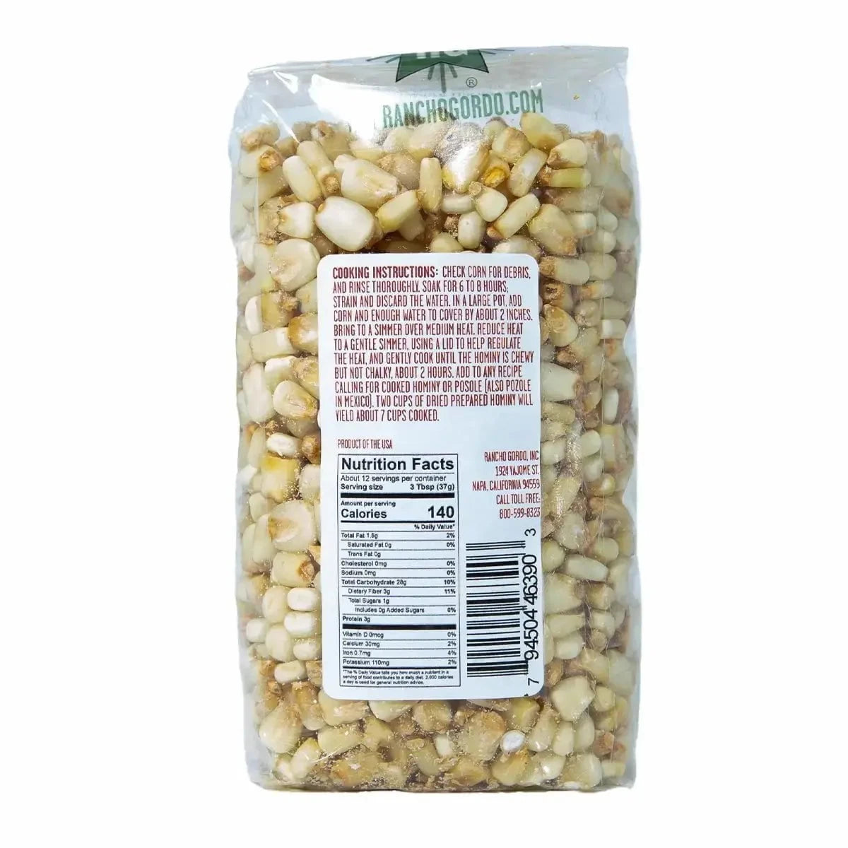 Rancho Gordo Posole Prepared Hominy Beans 12046240