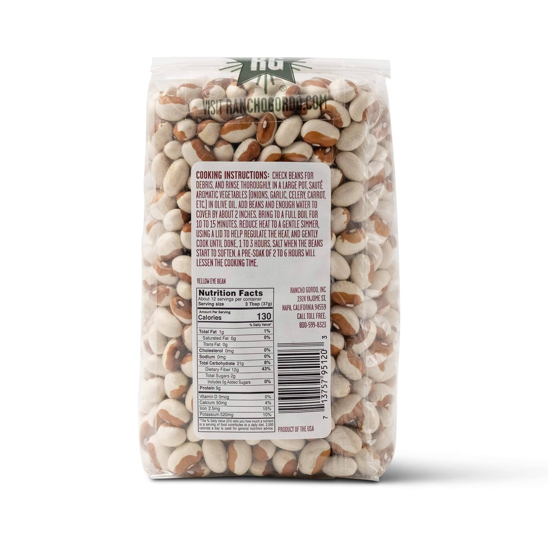 Rancho Gordo Dry Yellow Eye Beans