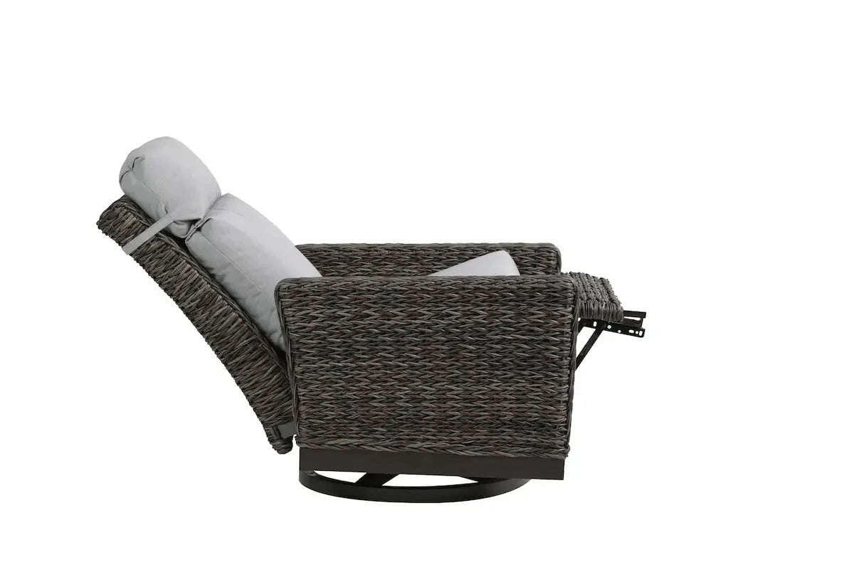 Ratana Boston Swivel Recliner with Cash Ash Cushions Outdoor Seating 12041210