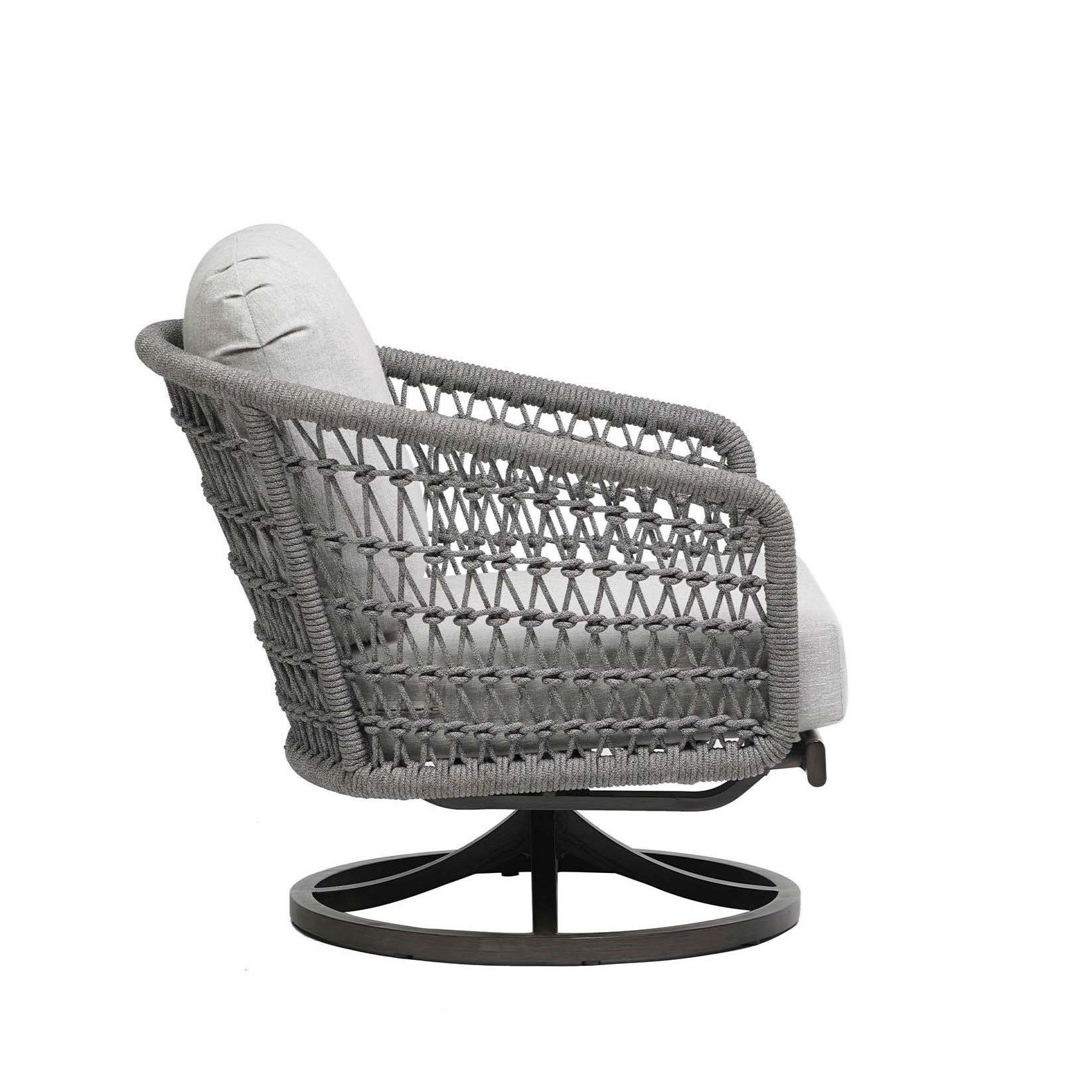 Ratana Poinciana Swivel Rocking Lounge Chair with Cast Silver Cushions 12041236