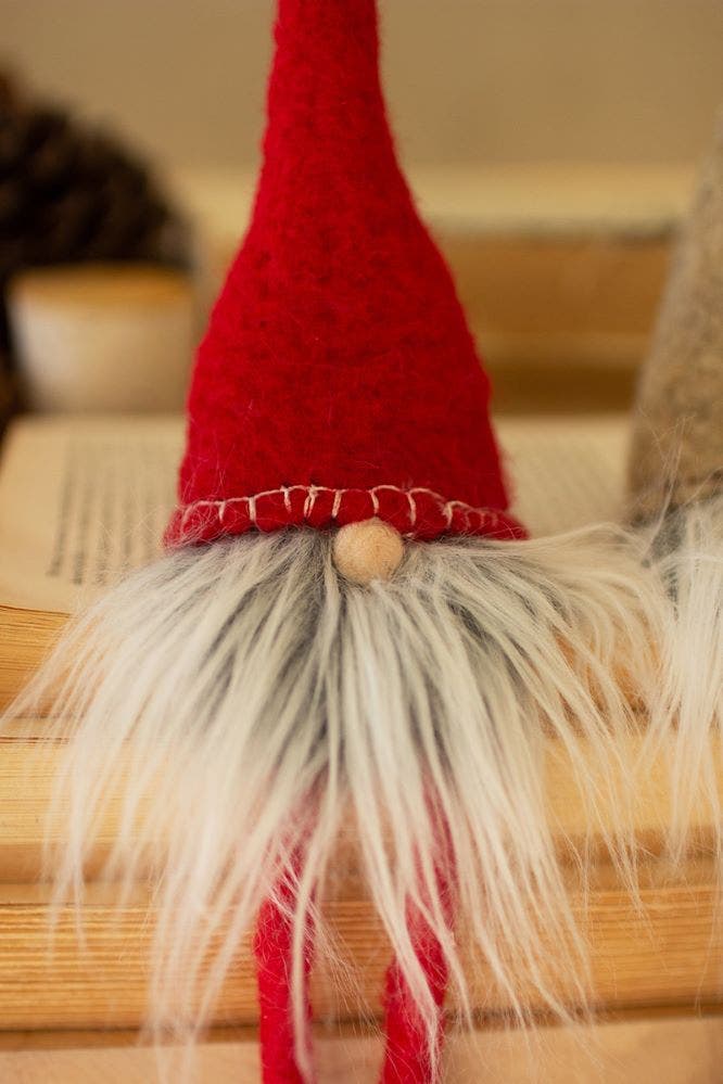 Red Felt Christmas Gnome Shelf Sitter Red 12040029