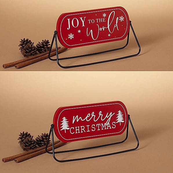 Reversible Wood Holiday Sign with 2 Holiday Sayings 12041667