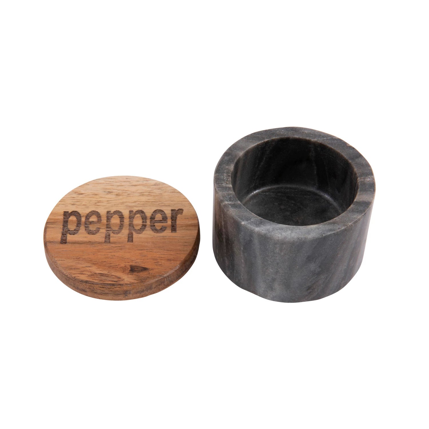 Salt and Pepper Container with Wood Lid, 2 Styles