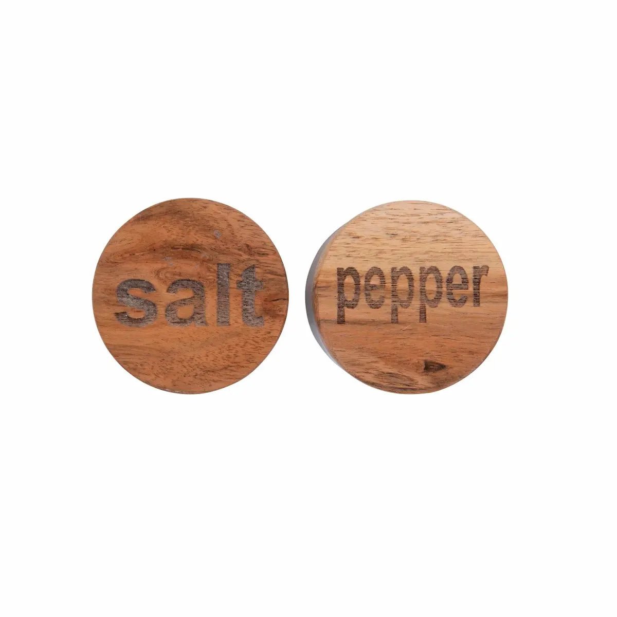 Salt and Pepper Container with Wood Lid, 2 Styles Salt & Pepper Shakers