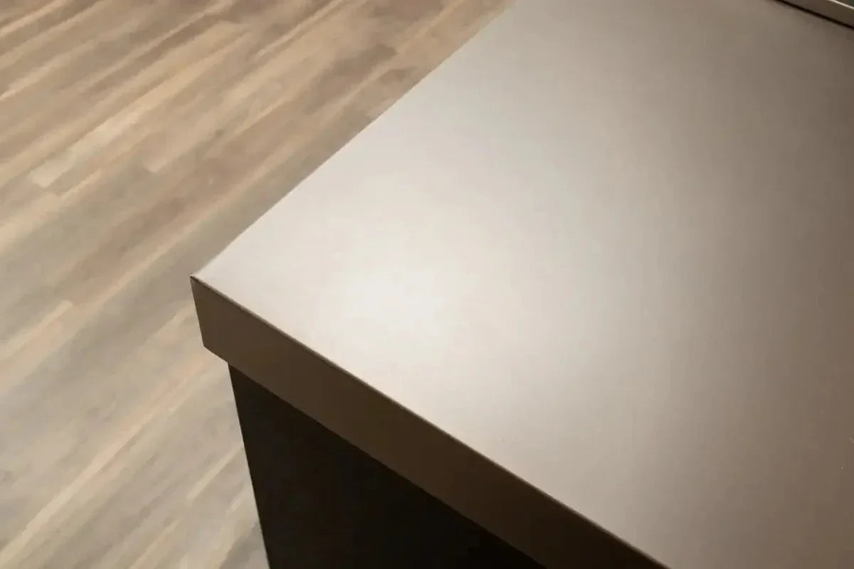 Stoll 71″ Graphite Kitchen Island with Concrete Top & Napoleon Stainless BBQ Grill Outdoor Kitchen