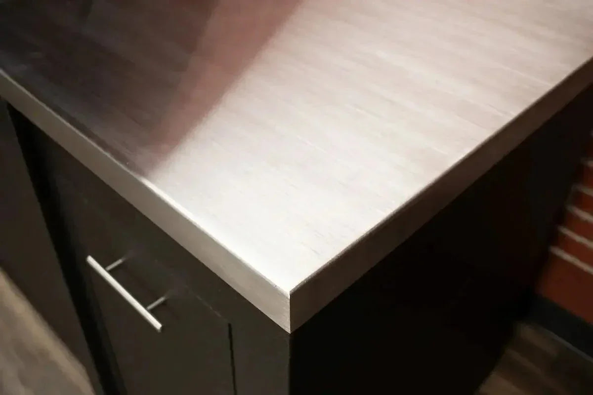 Stoll 71″ Graphite Outdoor Island with Brushed Stainless Top & Napoleon Matte Black BBQ Grill Outdoor Kitchen