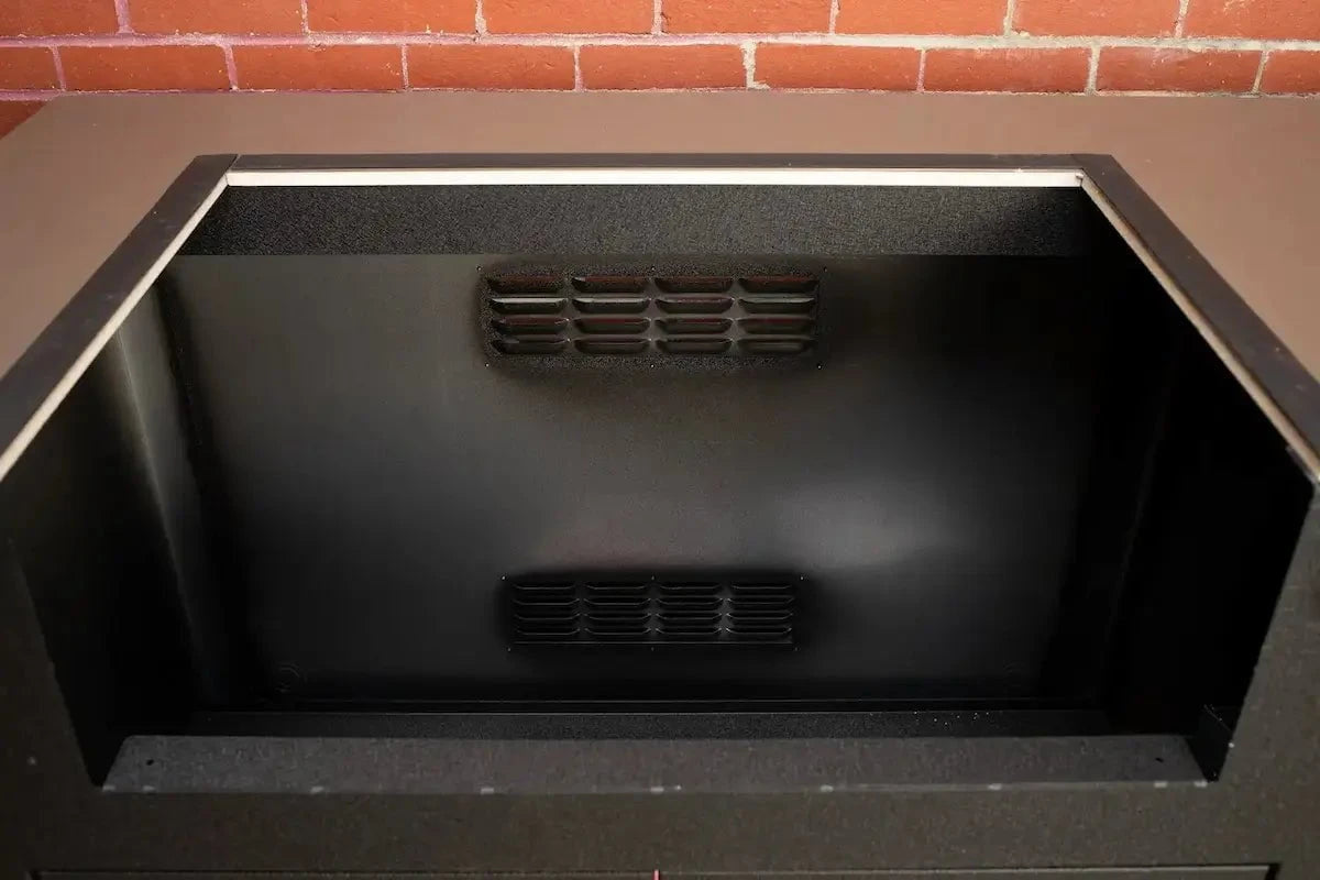 Stoll 71” Pre-Assembled Outdoor Kitchen Island + Napoleon BI32 Prestige Grill Head, Graphite with Concrete Style Top Outdoor Kitchen 12044869