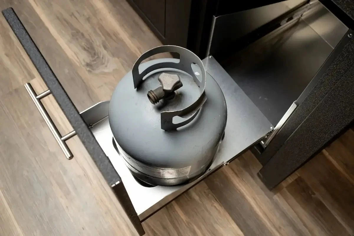 Stoll 71” Pre-Assembled Outdoor Kitchen Island + Napoleon BI32 Prestige Grill Head, Graphite with Granite Style Top Outdoor Kitchen 12044868