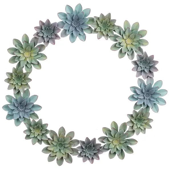 Succulent Wreath Metal Wall Decor Decor 12045445