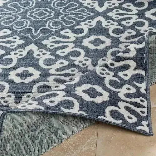 Surya 5x7 Alfresco Charcoal & White Outdoor Rug 12029855