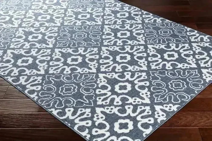 Surya 5x7 Alfresco Charcoal & White Outdoor Rug 12029855