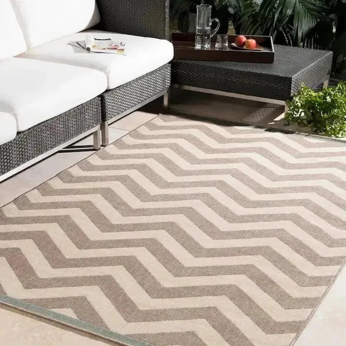 Surya 5x7 Chevron Caramel & Cream Outdoor Rug Rugs 12028224