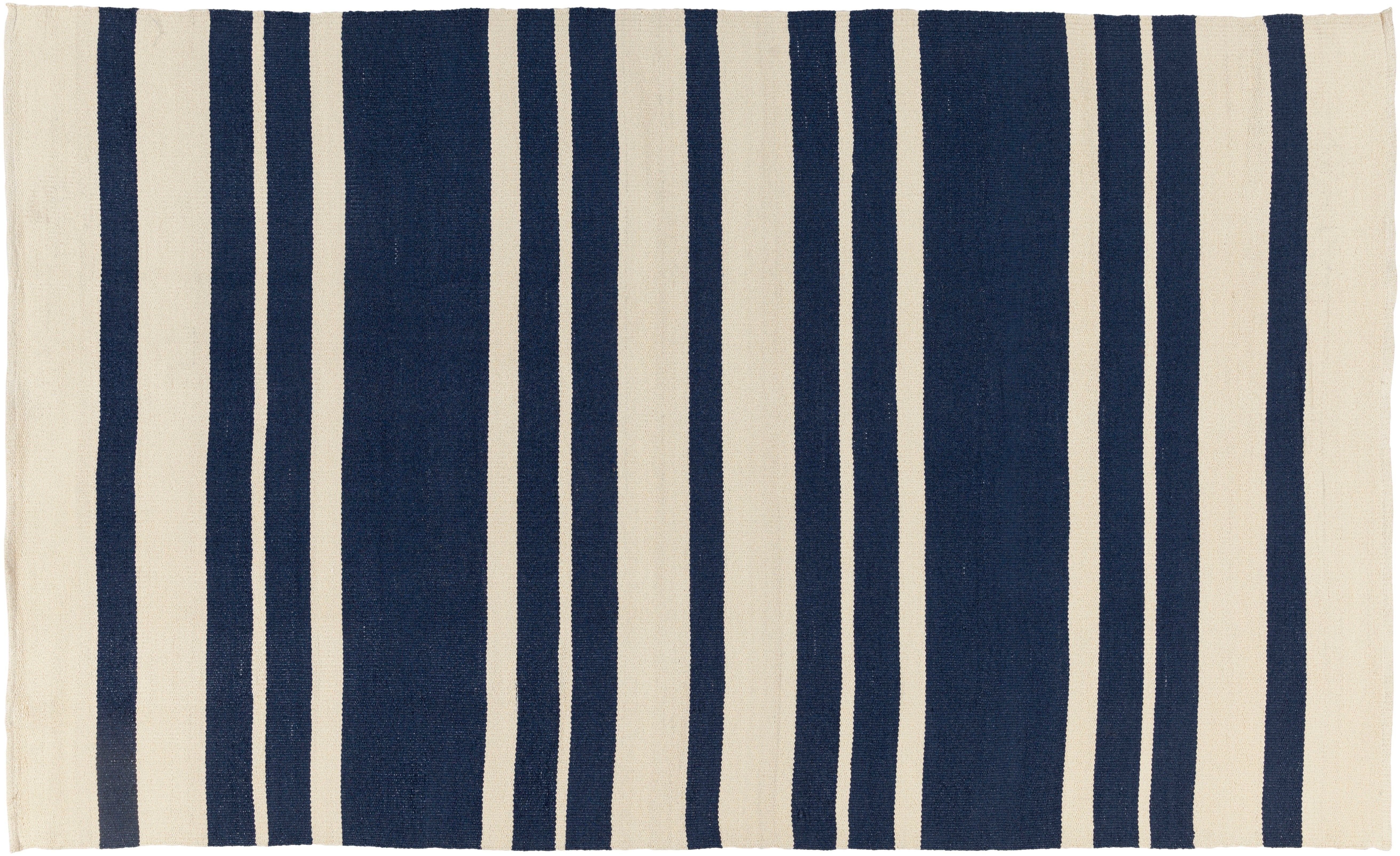 Surya Outdoor Rug, Picnic Navy Blue/Cream Stripe 12028236