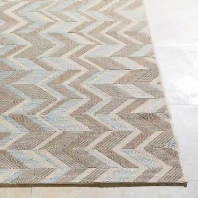 Surya Santa Cruz Beige & Light Blue Outdoor Rug 12029862