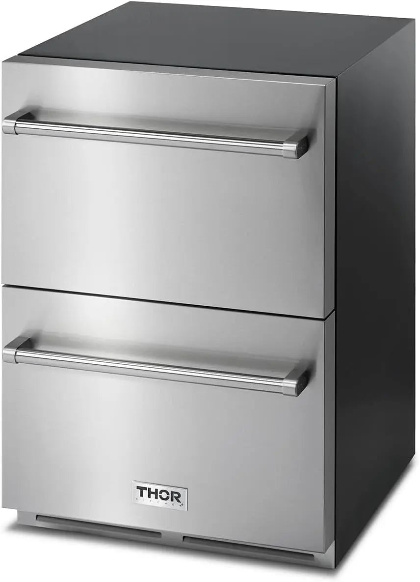 Thor 24 inch Indoor / Outdoor Undercounter Double Drawer Refrigerator, TRF24U Refrigerators 12044337