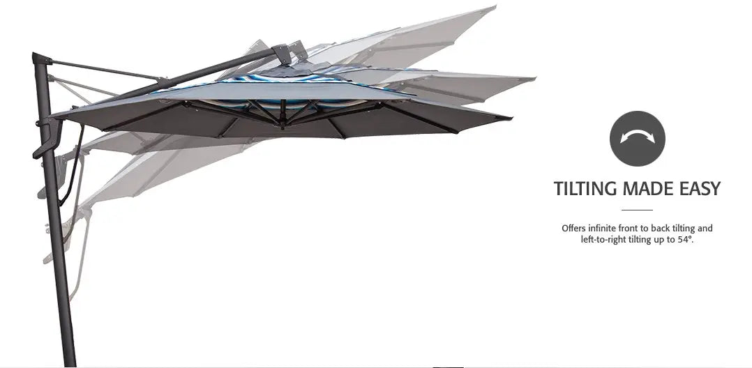 Treasure Garden 11' Octagon AKZP Cantilever Umbrella with Bronze Frame Outdoor Umbrellas & Sunshades