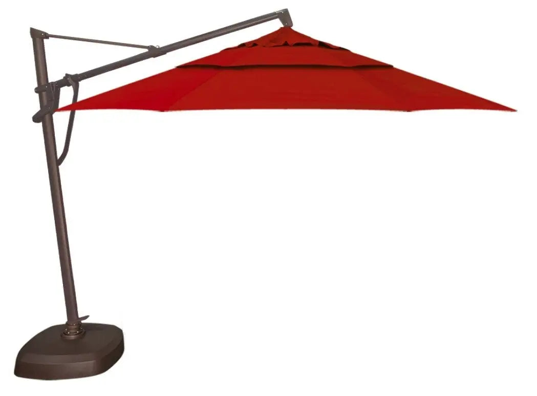 Treasure Garden 11' Octagon AKZP Cantilever Umbrella with Bronze Frame Outdoor Umbrellas & Sunshades Red, Grade C 12029532
