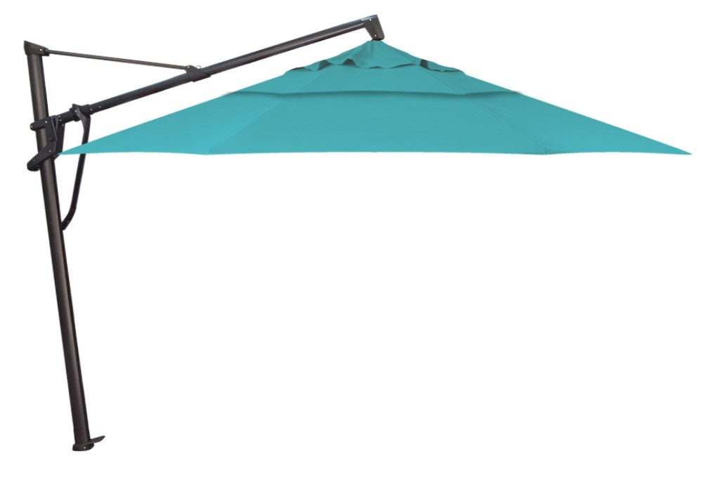 Treasure Garden 13' Octagon Starlux AKZP Cantilever Umbrella with Black Frame Outdoor Umbrellas & Sunshades Aqua, Grade C 12029453