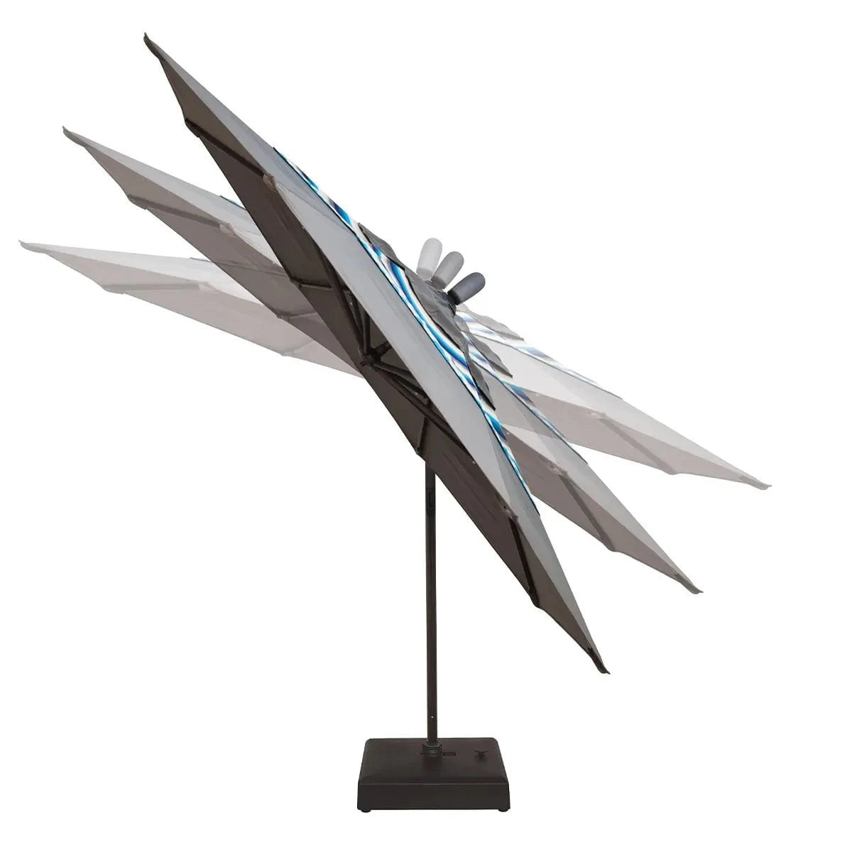 Treasure Garden 13' Octagon Starlux AKZP Cantilever Umbrella with Black Frame Outdoor Umbrellas & Sunshades