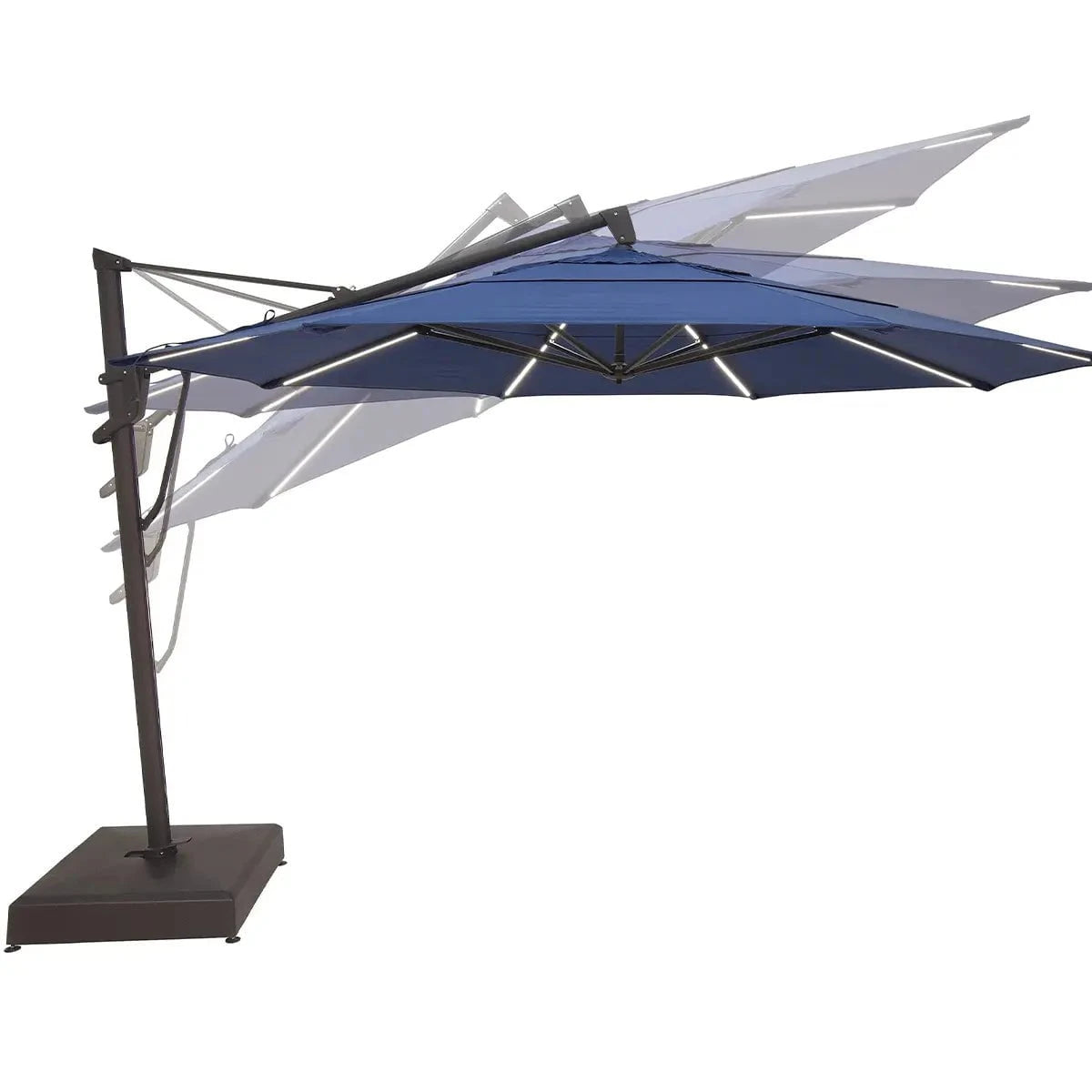 akz patio umbrellas Treasure Garden 13' Octagon Starlux AKZP Cantilever Umbrella with Black Frame