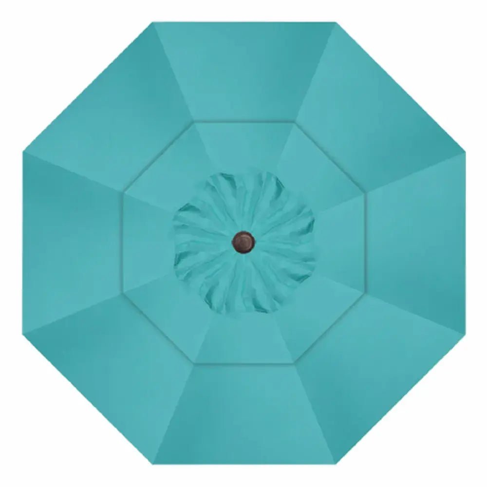Treasure Garden 13' Octagon Starlux AKZP Cantilever Umbrella with Bronze Frame Outdoor Umbrellas & Sunshades Aqua, Grade C 12039188