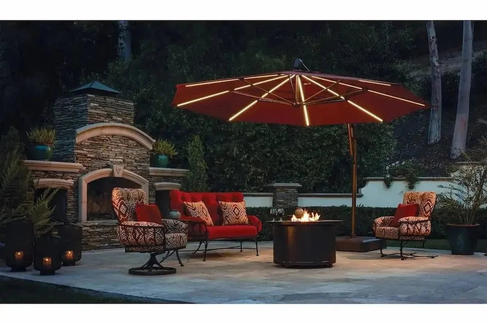 Treasure Garden 13' Octagon Starlux AKZP Cantilever Umbrella with Bronze Frame