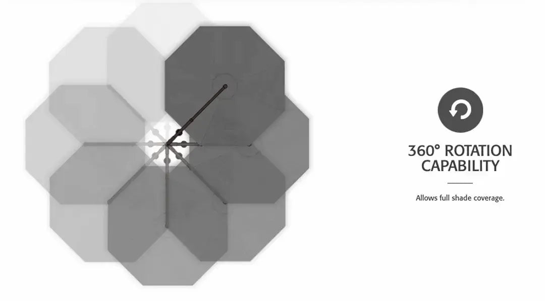 Treasure Garden 13' Octagon Starlux AKZP Cantilever Umbrella with Bronze Frame Outdoor Umbrellas & Sunshades