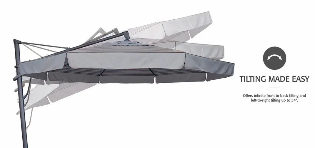 Treasure Garden 13' Octagon Starlux AKZP Cantilever Umbrella with Bronze Frame Outdoor Umbrellas & Sunshades