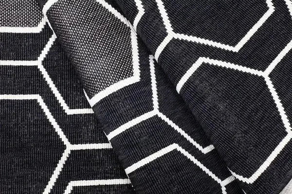 Treasure Garden 5x7 Geo Black Outdoor Rug 12031153