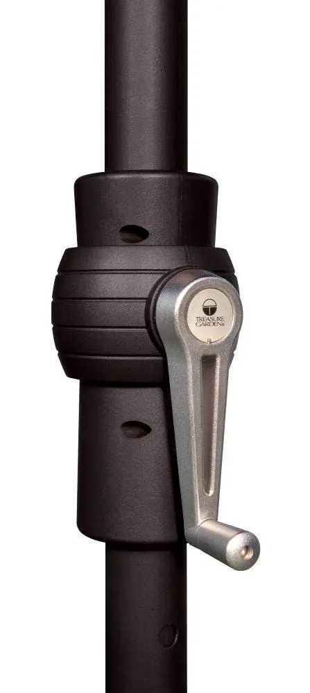 Treasure Garden 8' x 11' Rectangle No-Tilt Crank Lift Umbrella with Black Frame and Cast Silver Fabric Outdoor Umbrellas & Sunshades 12038387