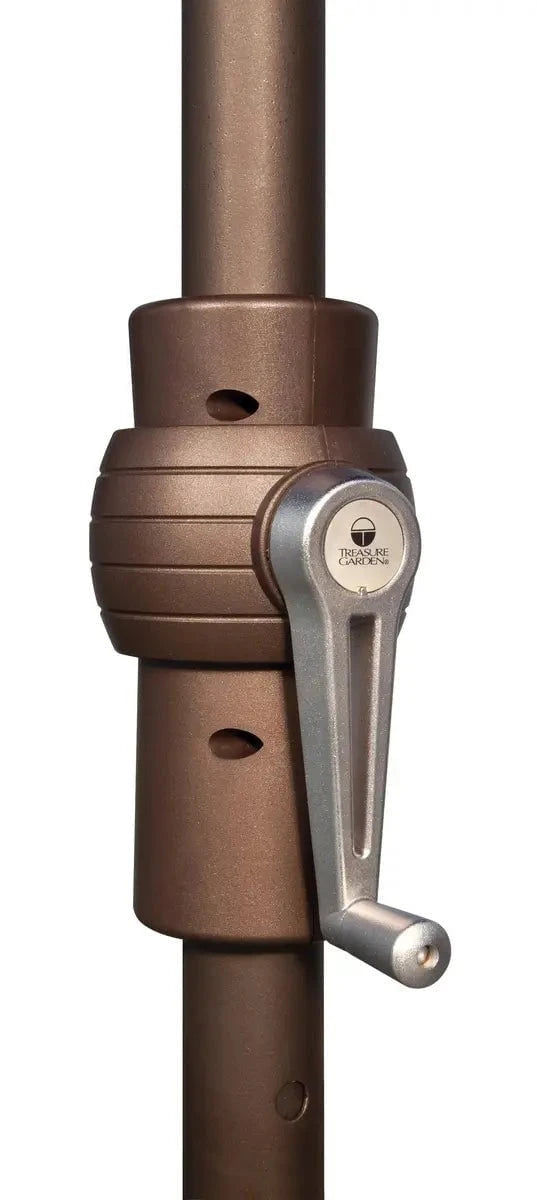 Treasure Garden 8' x 11' Rectangle No-Tilt Crank Lift Umbrella with Bronze Frame and Sand Fabric Outdoor Umbrellas & Sunshades 12038386