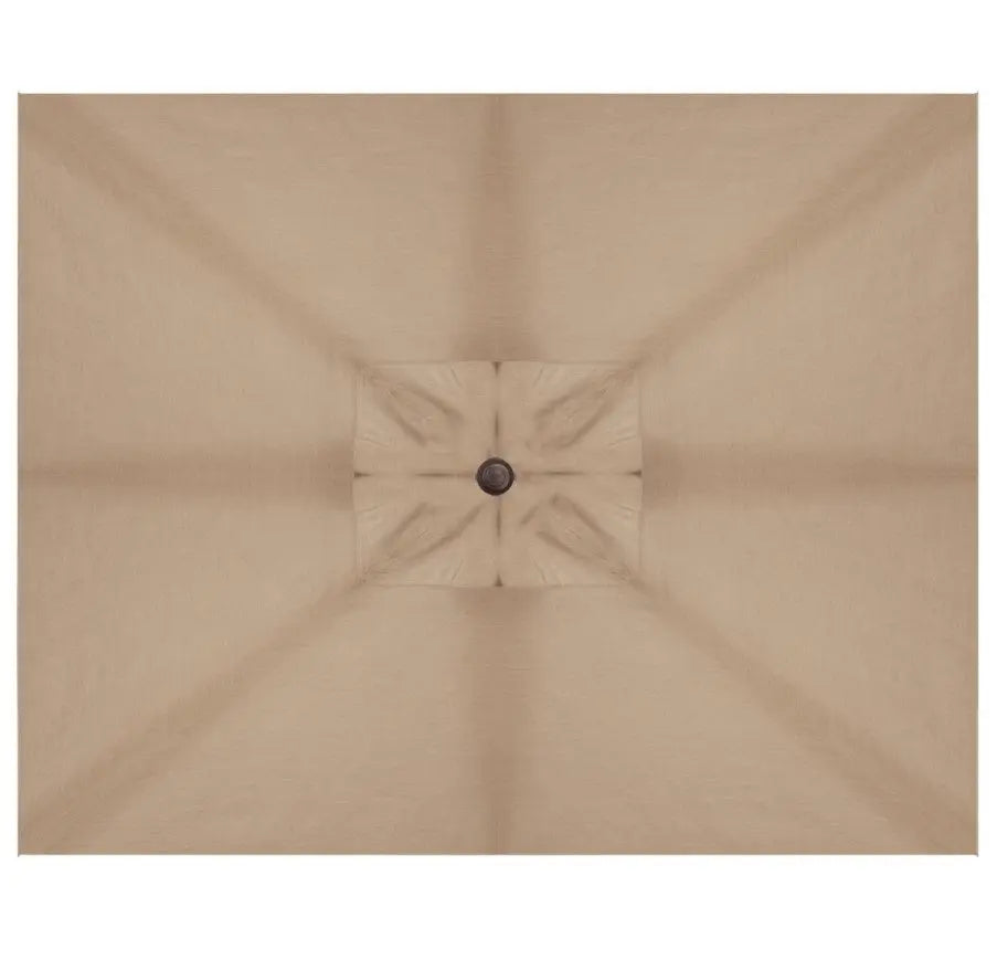 Treasure Garden 8' x 11' Rectangle No-Tilt Crank Lift Umbrella with Bronze Frame and Sand Fabric Outdoor Umbrellas & Sunshades 12038386