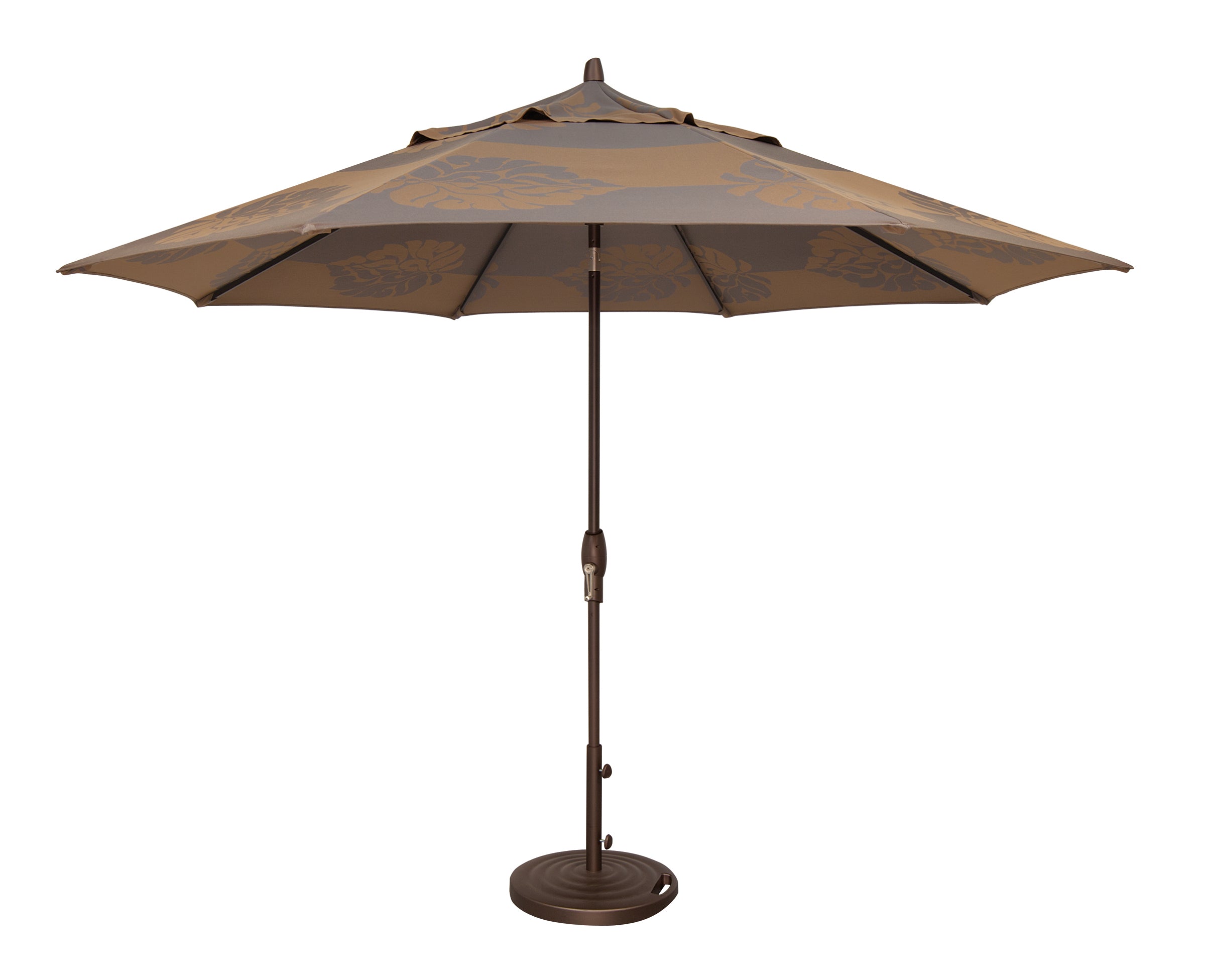 Treasure Garden 9' Auto Tilt Octagon Umbrella, Bronze, Latte Macchiato Docri, Grade A Outdoor Umbrellas & Sunshade 12023952