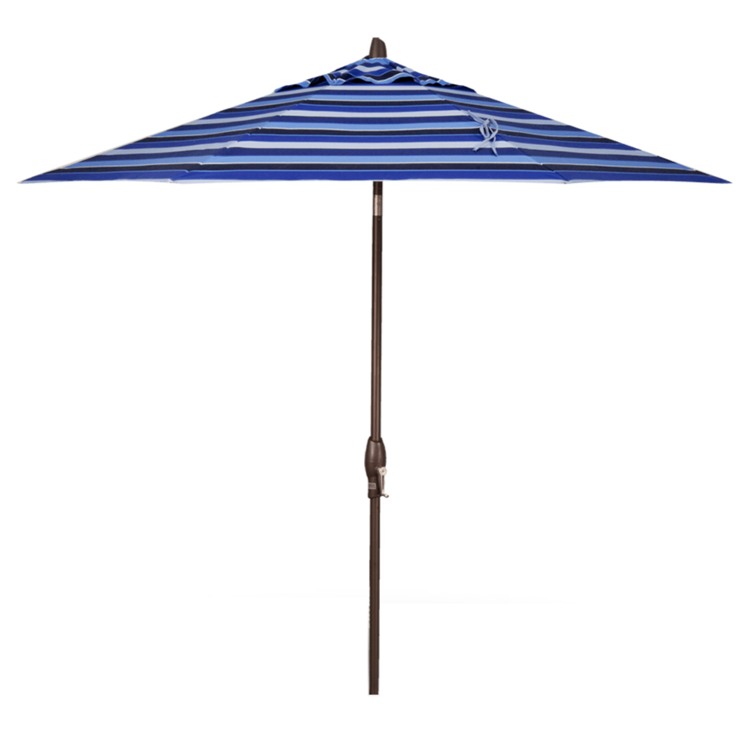 Treasure Garden 9' Auto Tilt Octagon Umbrella with Bronze Frame and Milano Cobalt Stripe Fabric 12040796