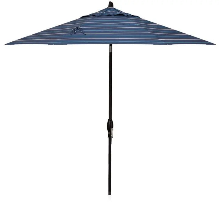 Treasure Garden 9' Octagon Auto Tilt Umbrella with Black Frame Outdoor Umbrellas & Sunshades Harper Ink Stripe, Grade A 12035212