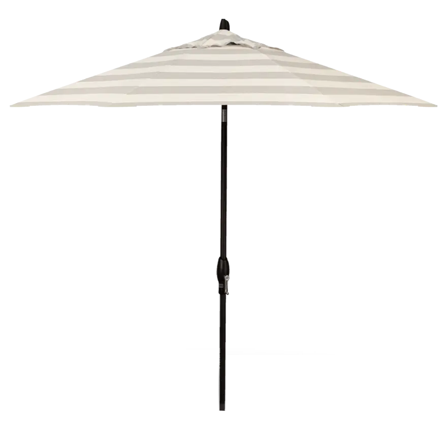 Treasure Garden 9' Octagon Auto Tilt Umbrella with Black Frame Outdoor Umbrellas & Sunshades New Block Smoke Stripe, Grade A 12044274