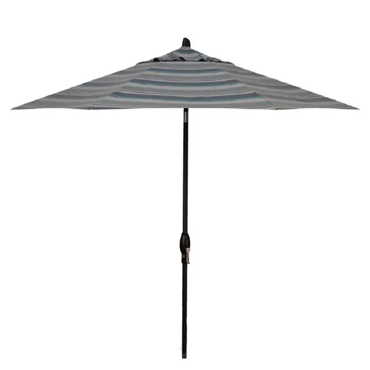 Treasure Garden 9' Octagon Auto Tilt Umbrella with Black Frame Outdoor Umbrellas & Sunshades Trusted Coast Stripe, Grade A 12031181