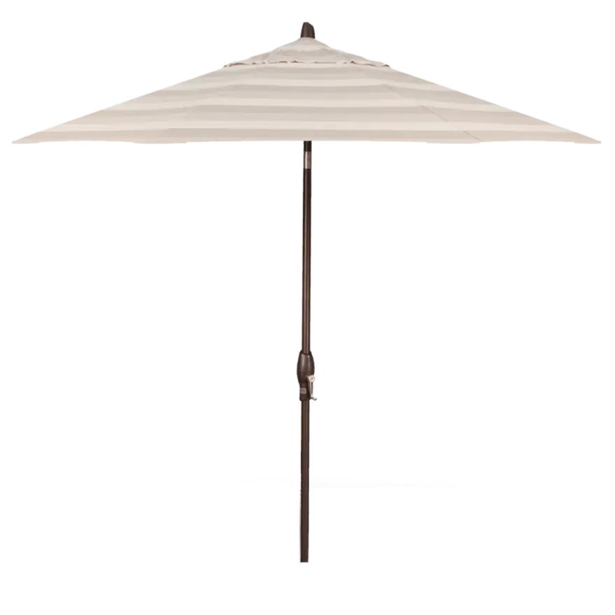 Treasure Garden 9' Octagon Auto Tilt Umbrella with Bronze Frame Outdoor Umbrellas & Sunshade Direction Linen Stripe, Grade A 12044273