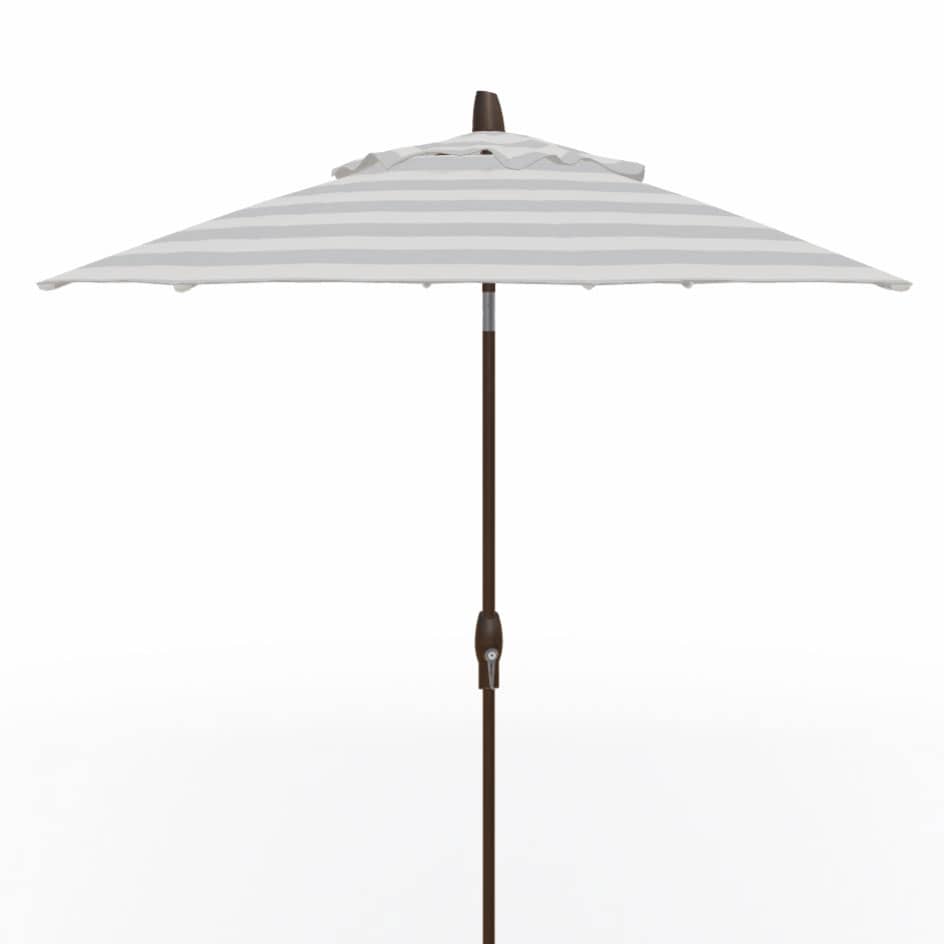 Treasure Garden 9' Octagon Auto Tilt Umbrella with Bronze Frame Outdoor Umbrellas & Sunshade New Block Smoke Stripe, Grade A 12049197