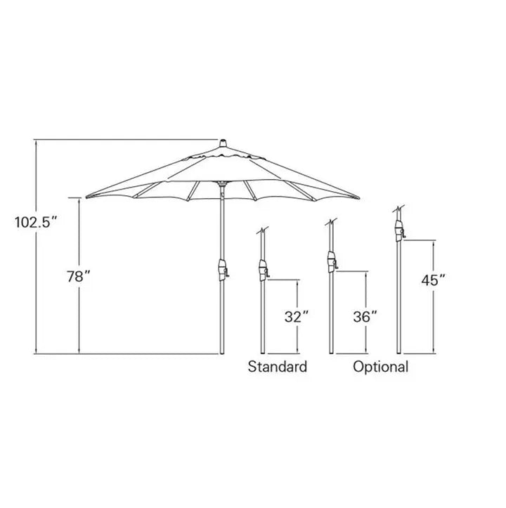 Treasure Garden 9' Octagon Auto Tilt Umbrella with Bronze Frame Outdoor Umbrellas & Sunshade