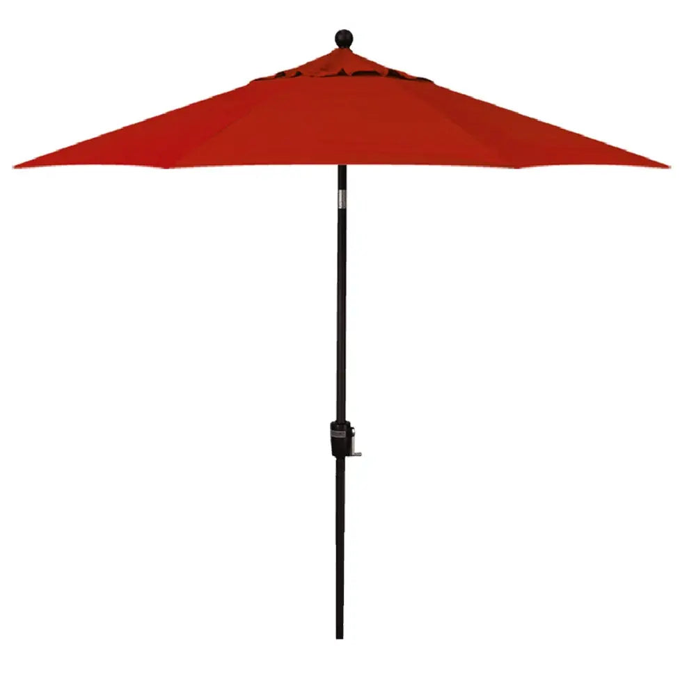 Treasure Garden 9' Octagon Push Button Tilt Umbrella with Black Frame Outdoor Umbrellas & Sunshade Jockey Red, Grade A 12027721