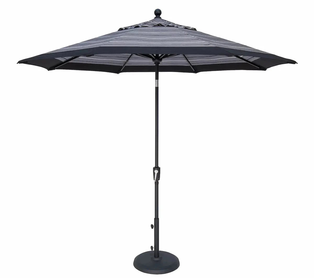 Treasure Garden 9' Octagon Push Button Tilt Umbrella with Black Frame Outdoor Umbrellas & Sunshade