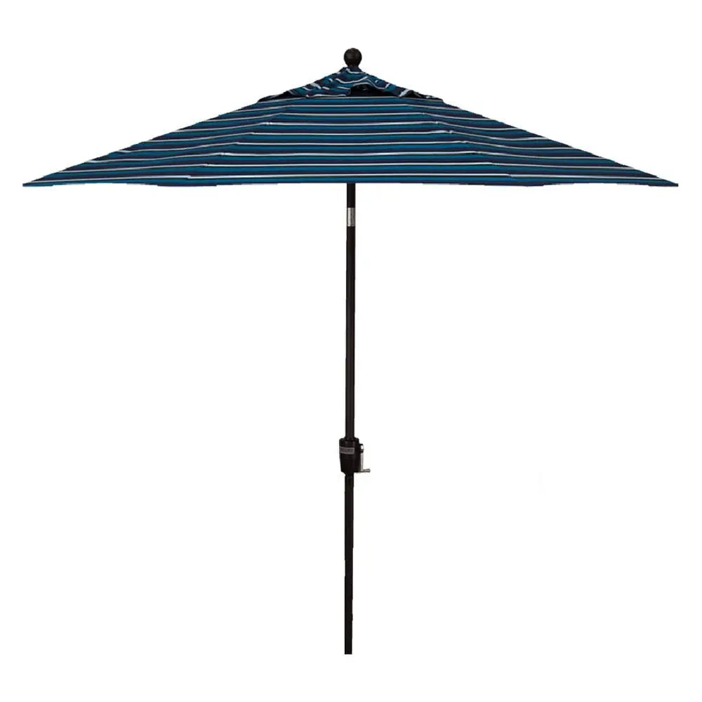 Treasure Garden 9' Octagon Push Button Tilt Umbrella with Black Frame Outdoor Umbrellas & Sunshade Providence Navy Stripe, Grade C 12039204