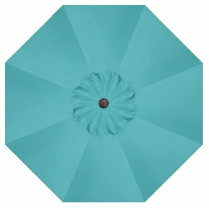 Treasure Garden 9' Octagon Push Button Tilt Umbrella with Bronze Frame Outdoor Umbrellas & Sunshade Aqua, Grade C 12025957