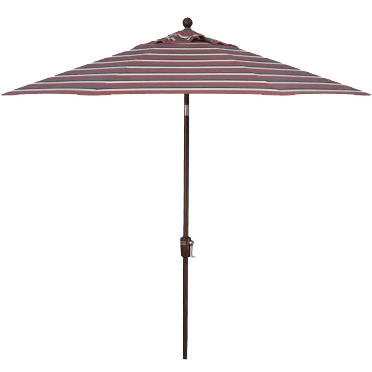 9 foot striped patio umbrella 9' Octagon Push Button Tilt Patio Umbrella with Bronze Frame