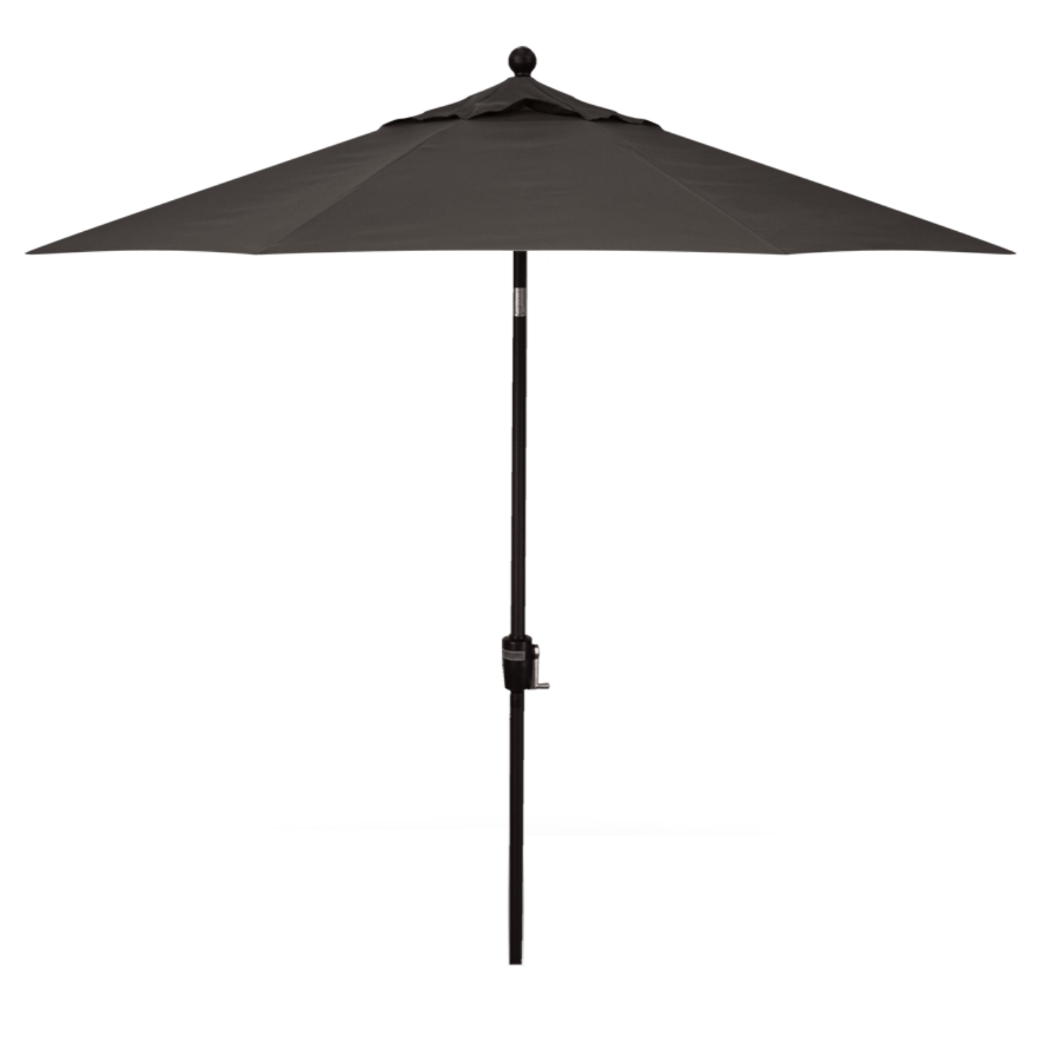 Treasure Garden 9' Push Button Umbrella with Black Frame and Canvas Coal Fabric Outdoor Umbrellas & Sunshades 12029564