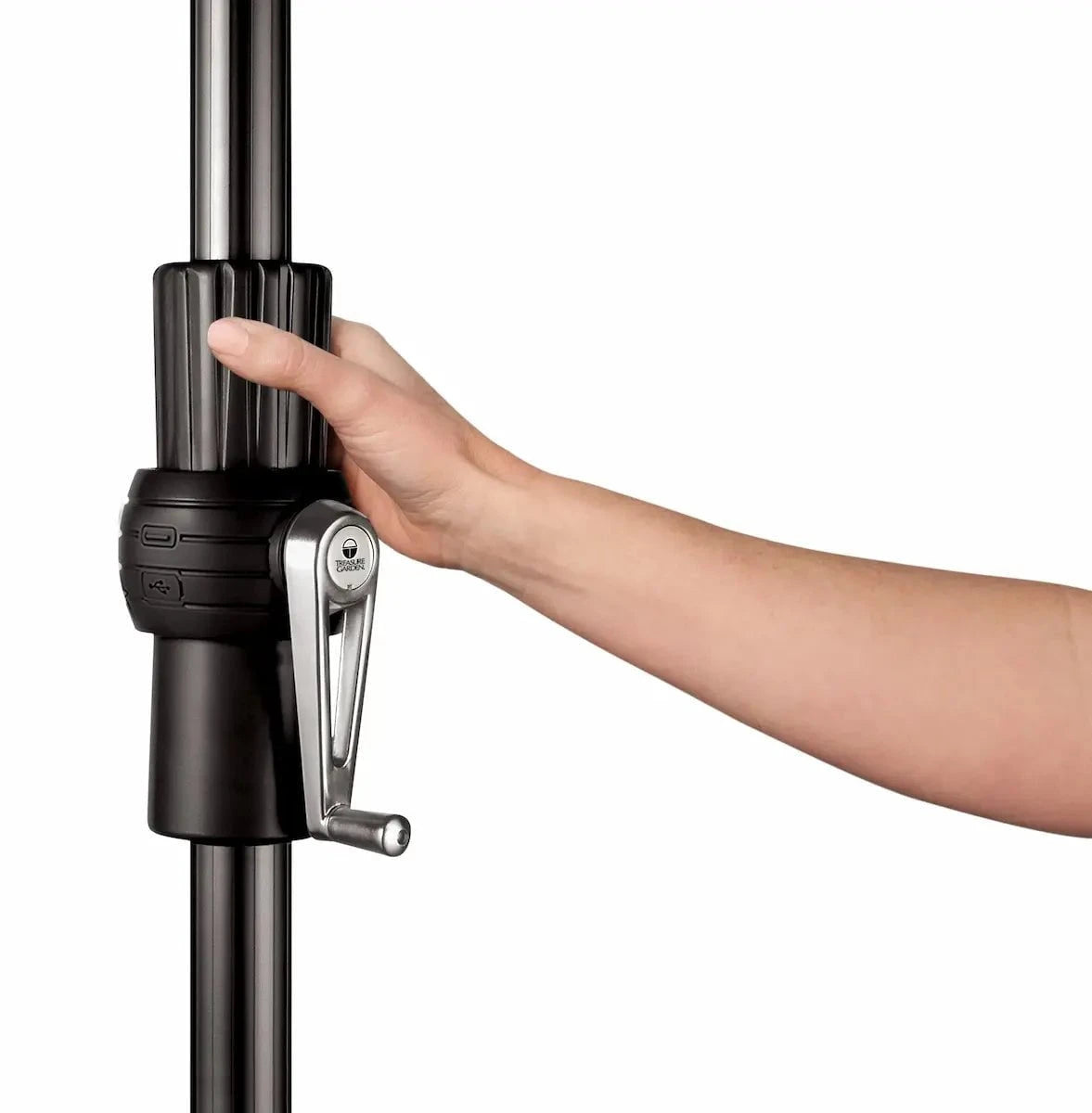 Treasure Garden 9' Starlux Collar Tilt Umbrella with Black Frame Outdoor Umbrellas & Sunshade