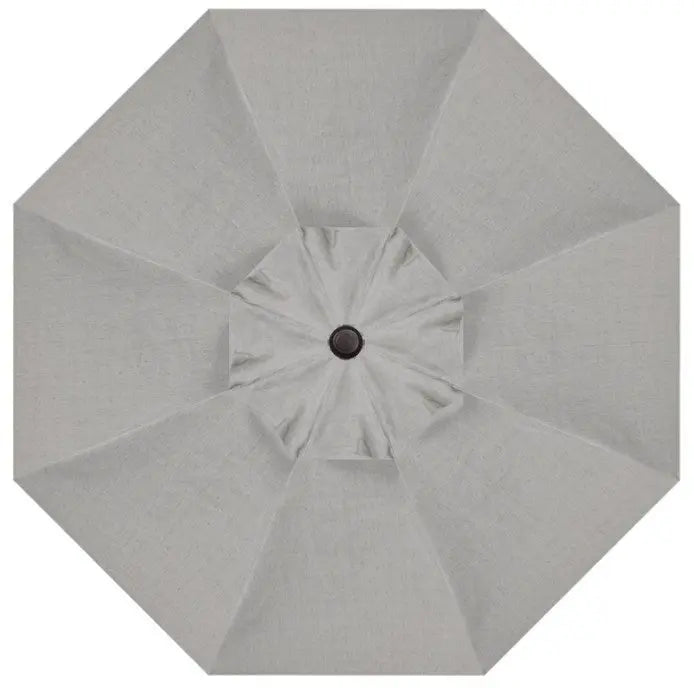 Treasure Garden 9' Starlux Collar Tilt Umbrella with Black Frame Outdoor Umbrellas & Sunshade Silver Linen, Grade C 12039190