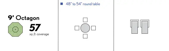 Treasure Garden 9' Starlux Collar Tilt Umbrella with Bronze Frame Outdoor Umbrellas & Sunshade